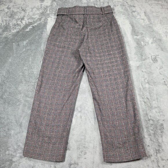 Aritzia Wilfred Jallade Pants 2 Gray Plaid Tie Front High Waist Ankle Trousers - Picture 7 of 10